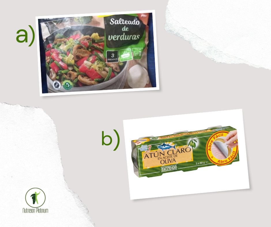 Salteado de verduras con atún.